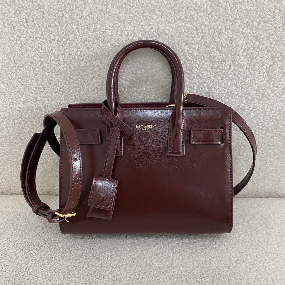 Saint Laurent Nano Sac de Jour Leather Tote Red