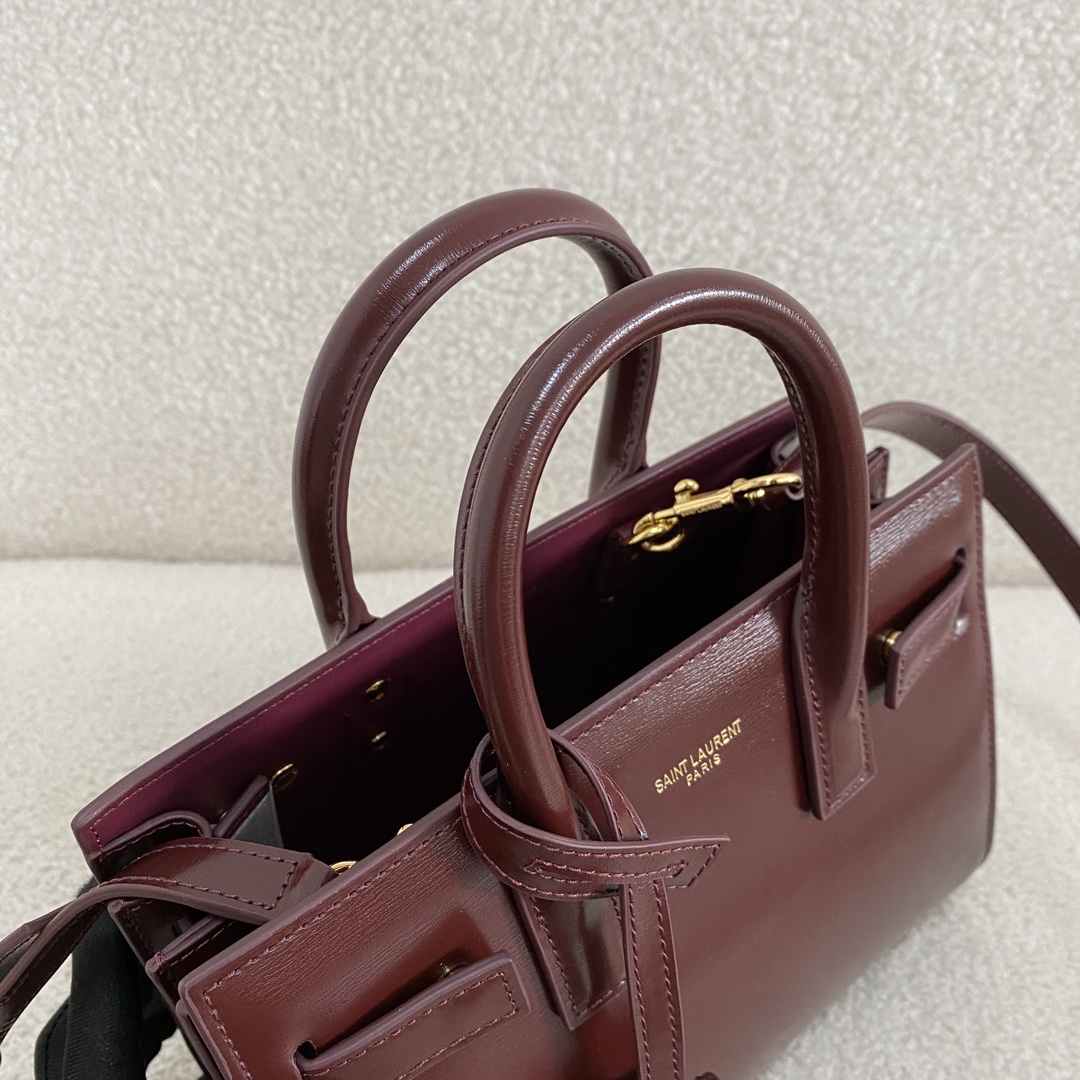 Saint Laurent Nano Sac de Jour Leather Tote Red