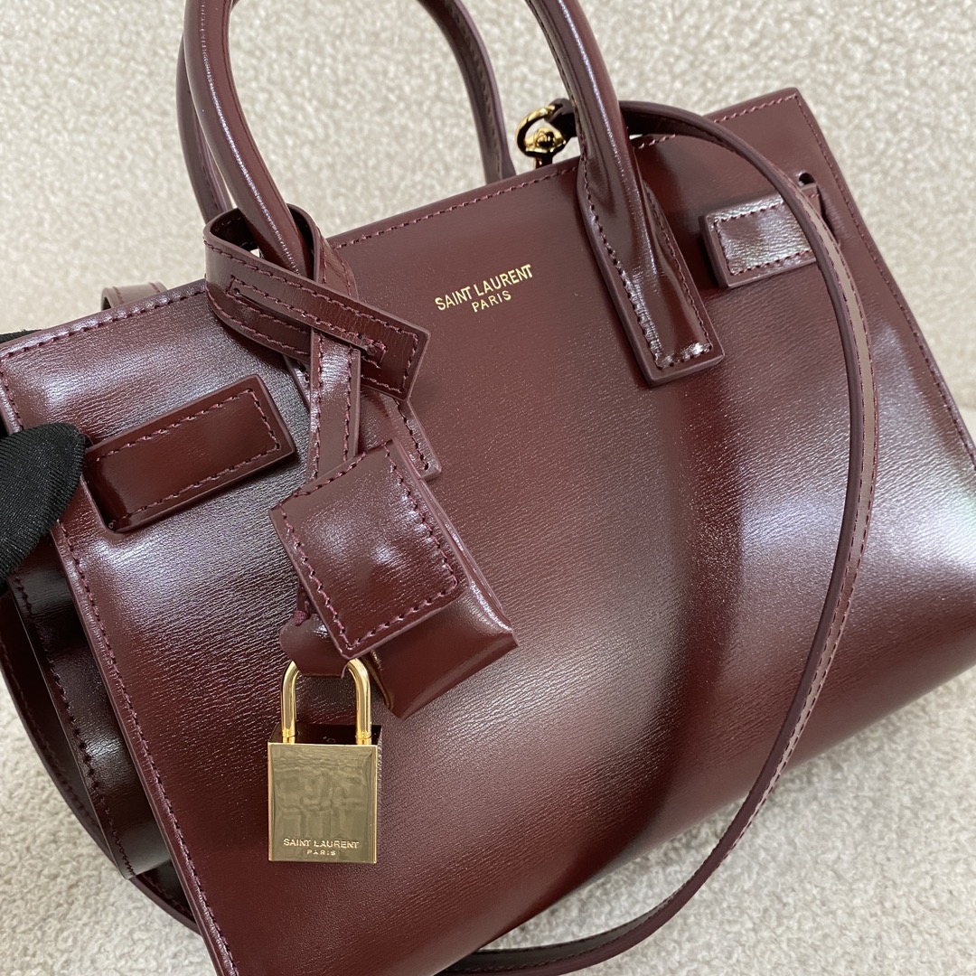 Saint Laurent Nano Sac de Jour Leather Tote Red